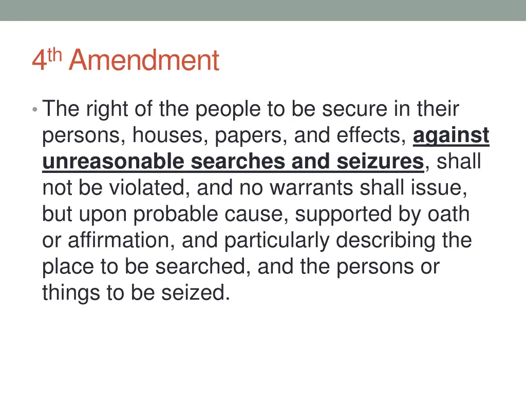 4 th amendment