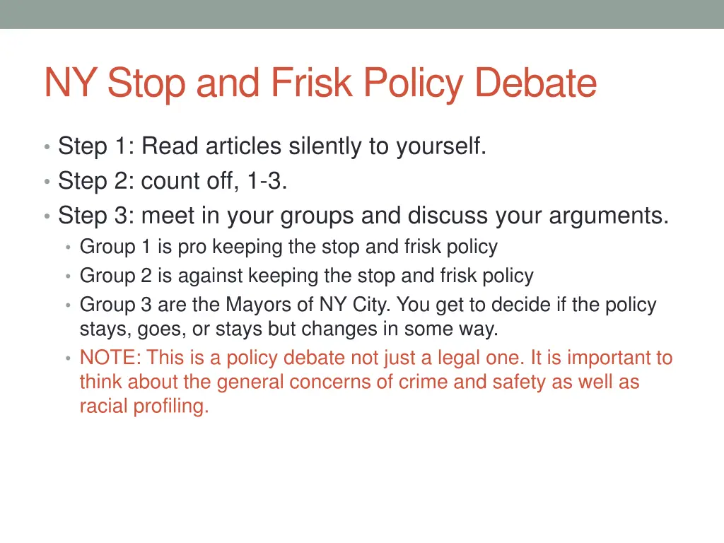 ny stop and frisk policy debate 1