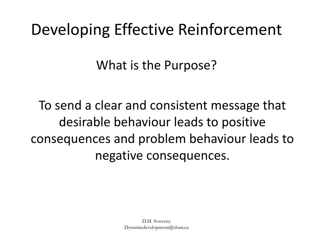 developing effective reinforcement