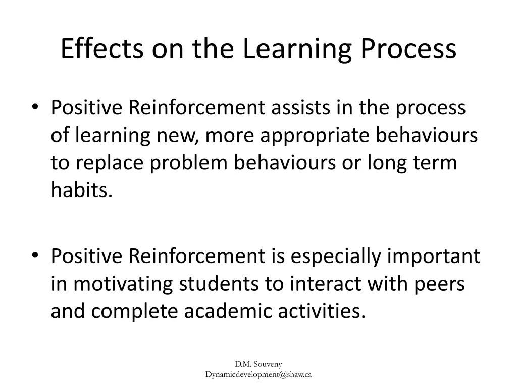 effects on the learning process