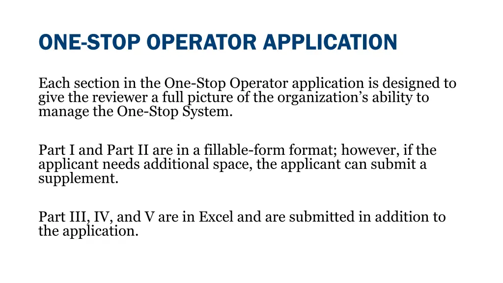 one stop operator application