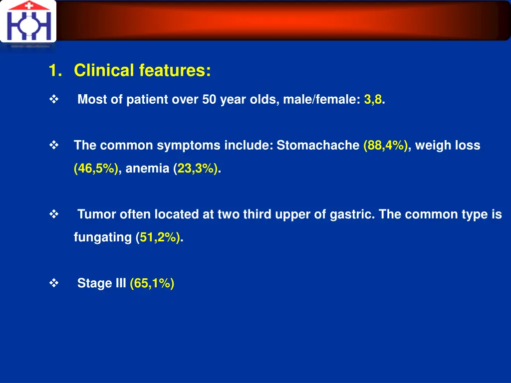 1 clinical features