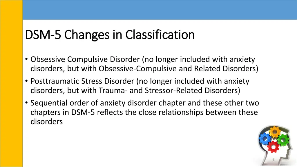 dsm dsm 5 changes in classification 5 changes