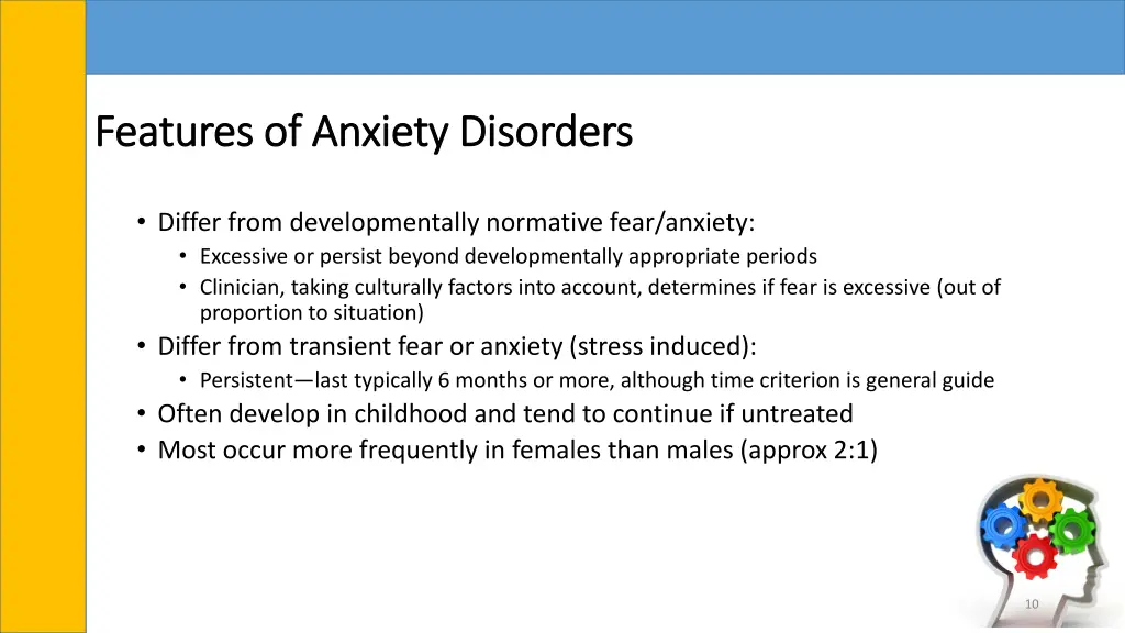 features of anxiety disorders features of anxiety