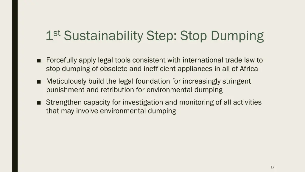 1 st sustainability step stop dumping