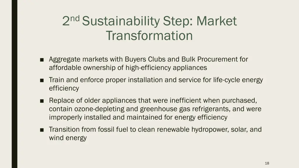 2 nd sustainability step market transformation