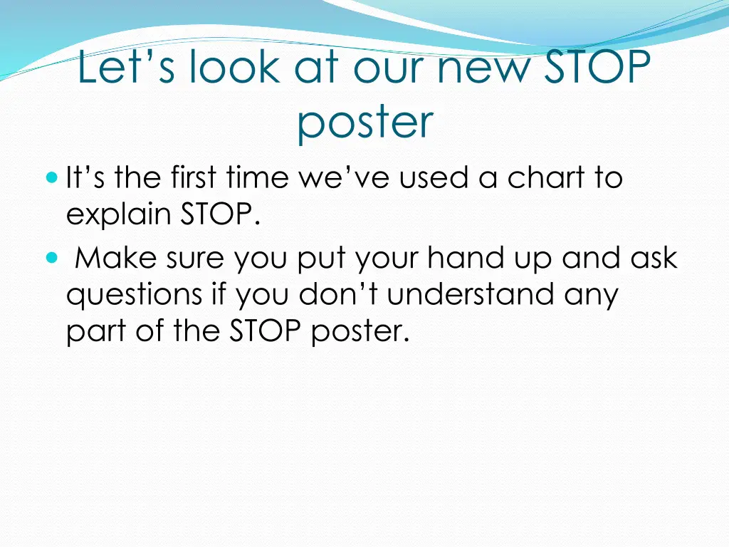 let s look at our new stop poster it s the first