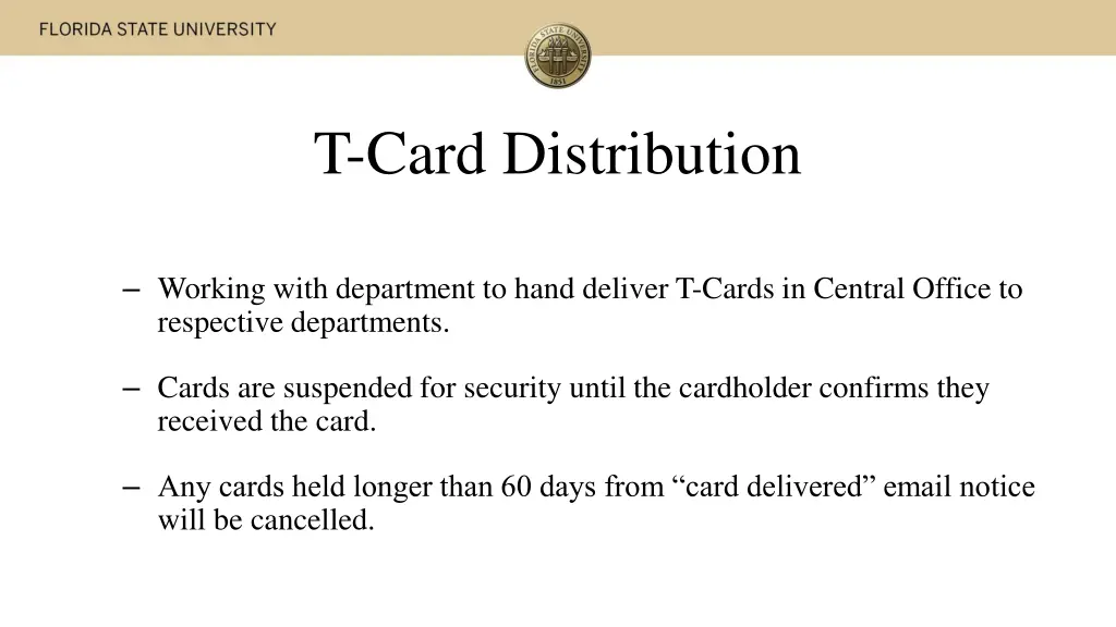 t card distribution