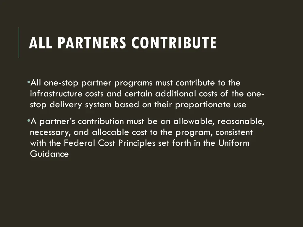 all partners contribute