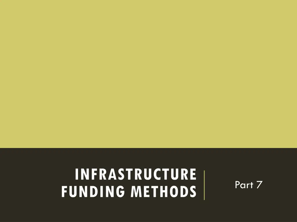 infrastructure funding methods