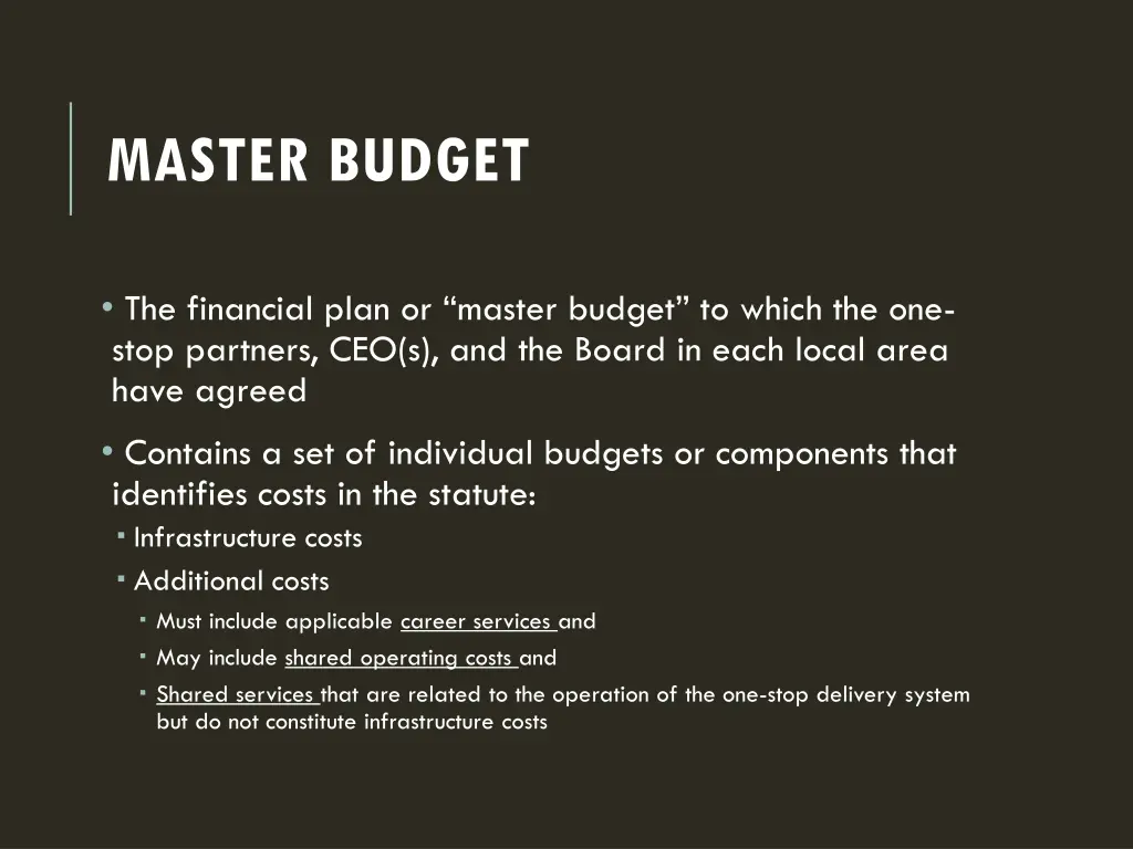 master budget