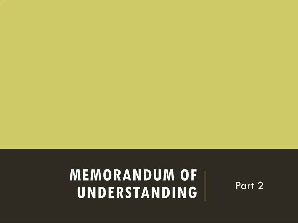 memorandum of understanding