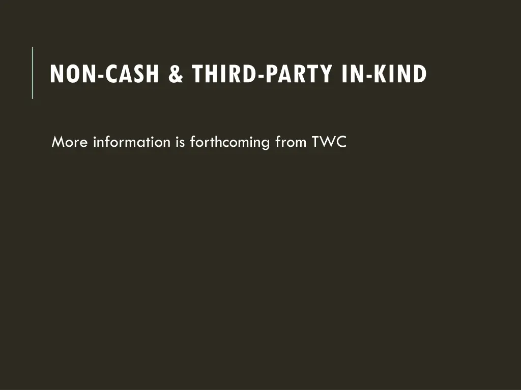 non cash third party in kind