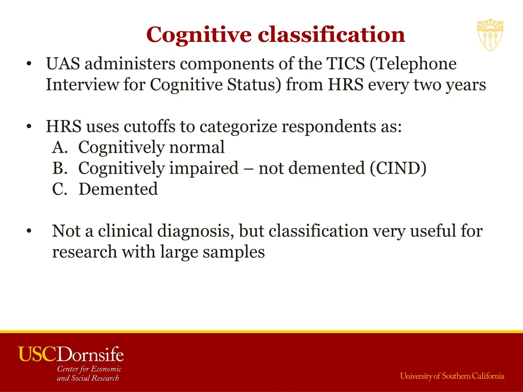 cognitive classification uas administers