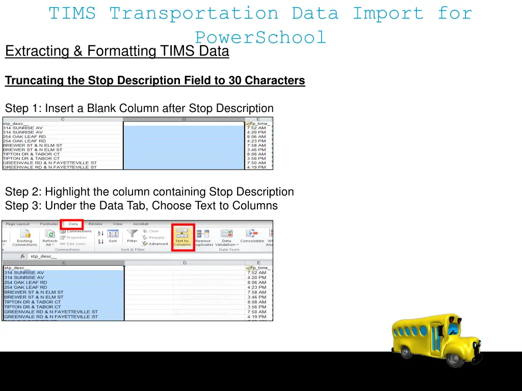 tims transportation data import for powerschool 11