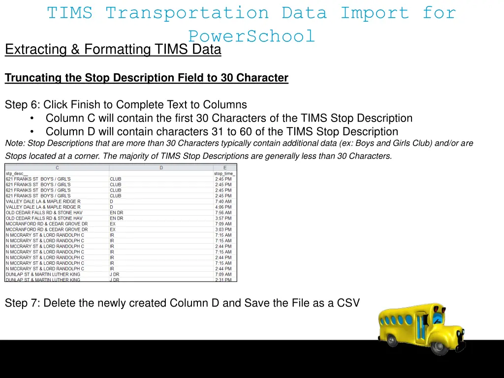 tims transportation data import for powerschool 13