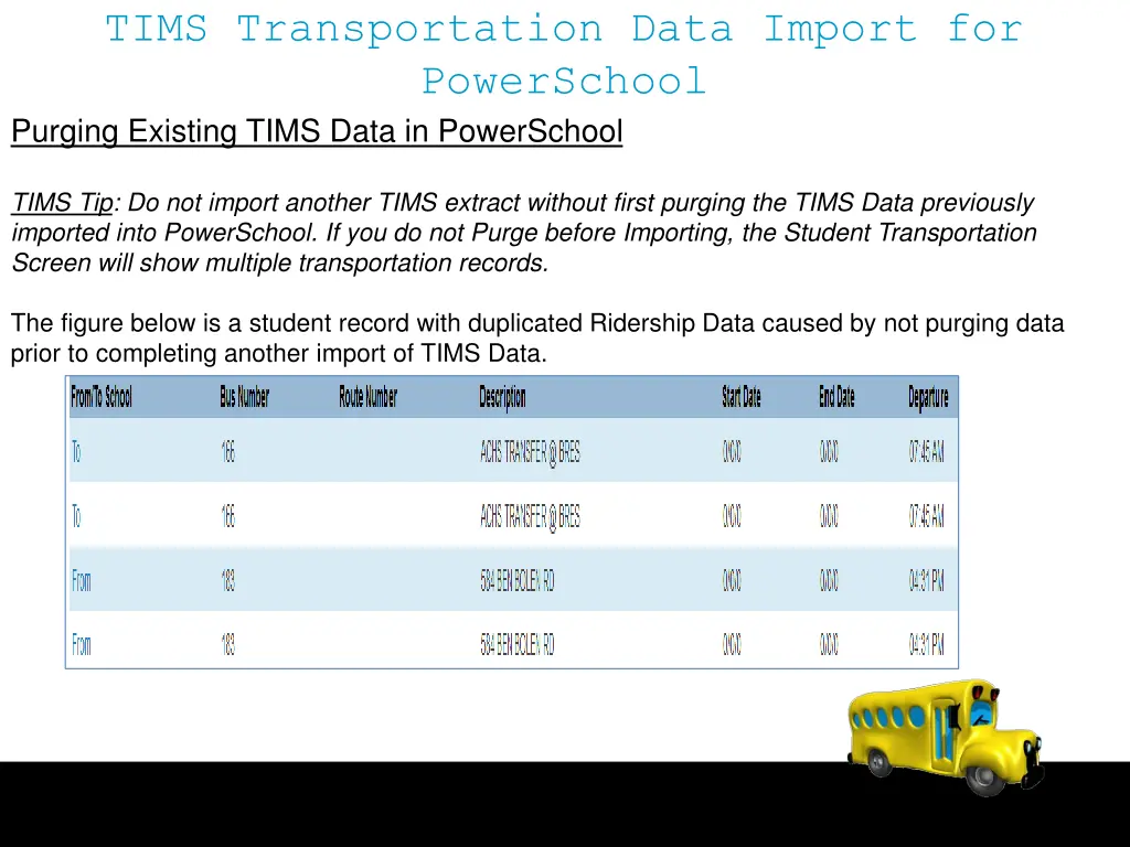 tims transportation data import for powerschool 18