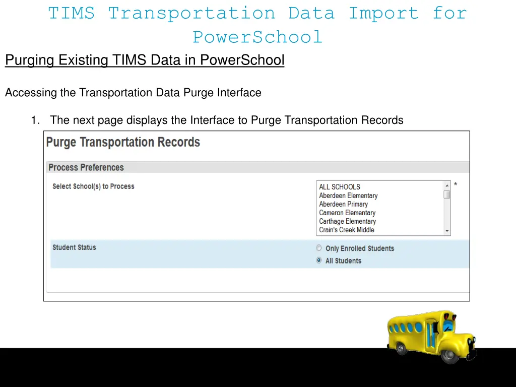 tims transportation data import for powerschool 20