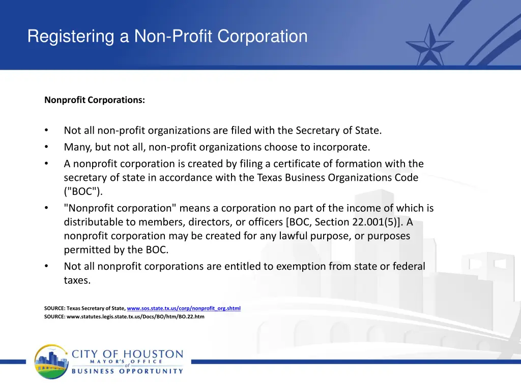 registering a non profit corporation