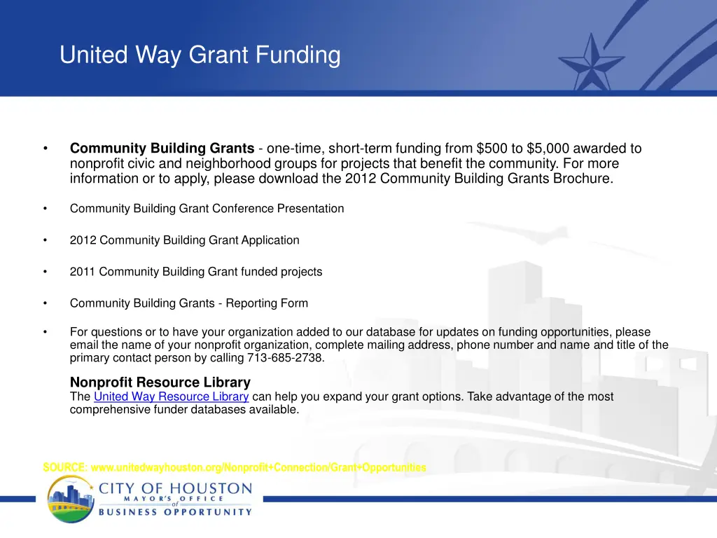 united way grant funding