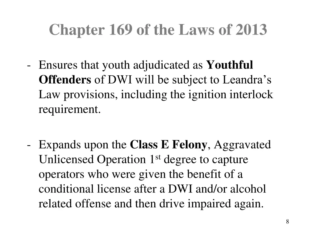 chapter 169 of the laws of 2013 1