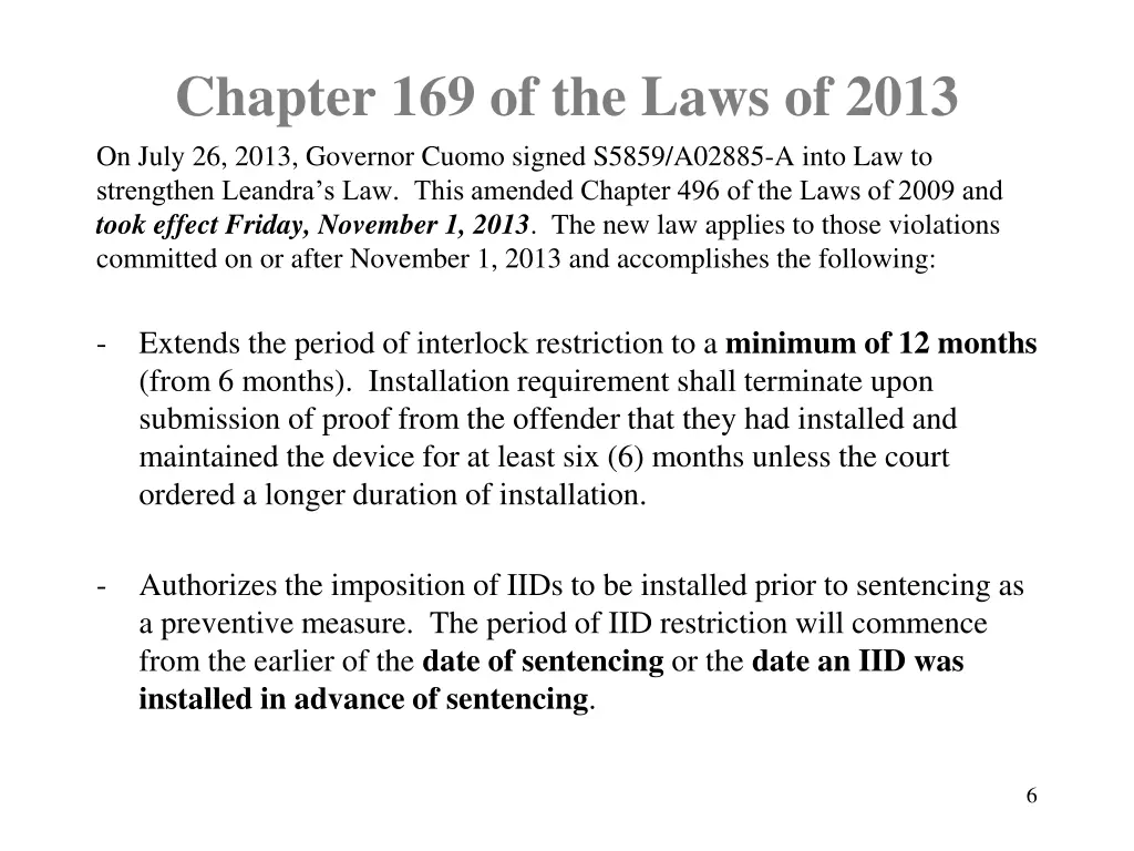 chapter 169 of the laws of 2013 on july 26 2013