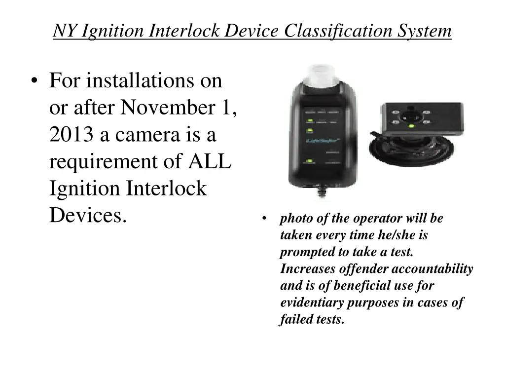 ny ignition interlock device classification system