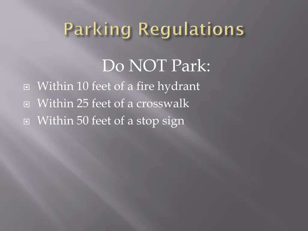 do not park