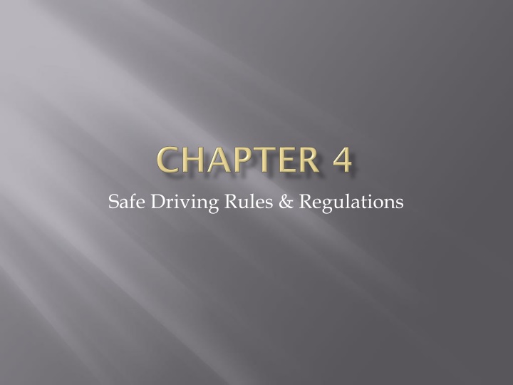 safe driving rules regulations