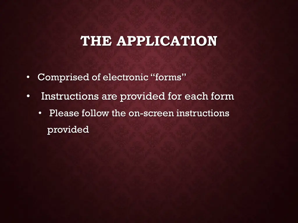 the application