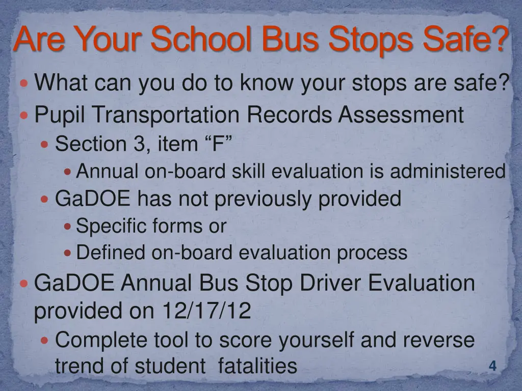 are your school bus stops safe