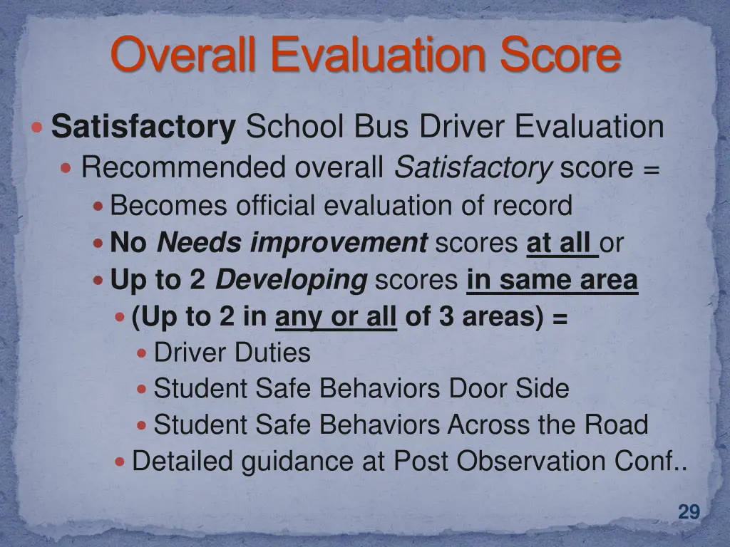 overall evaluation score 1