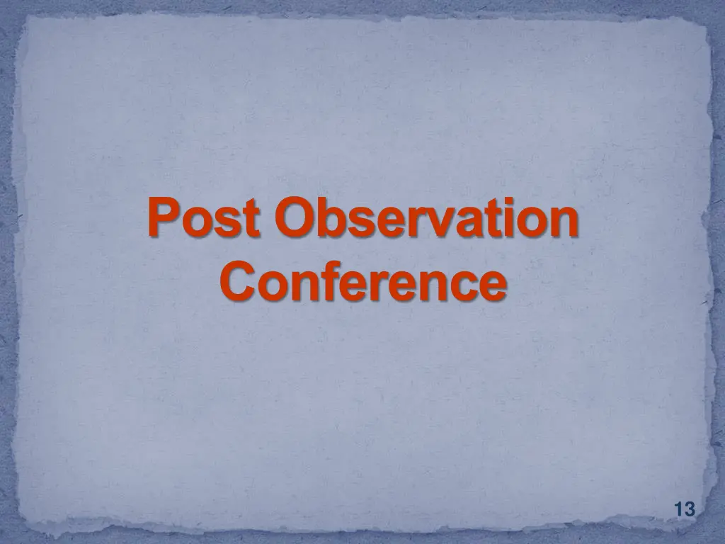 post observation conference