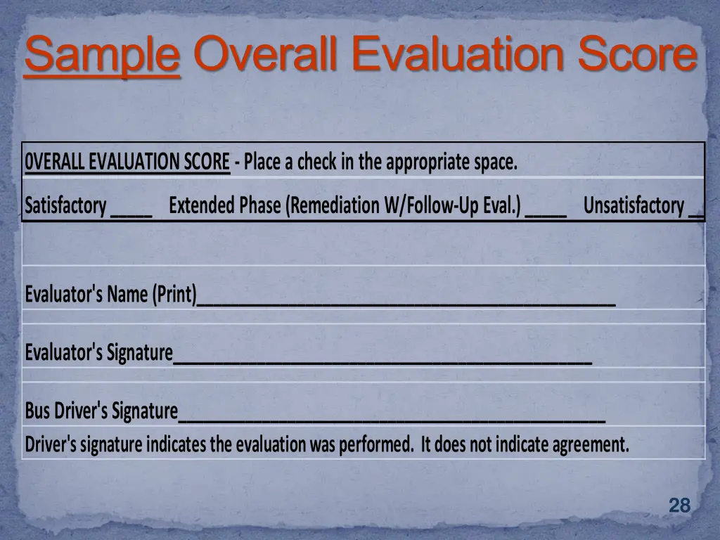 sample overall evaluation score