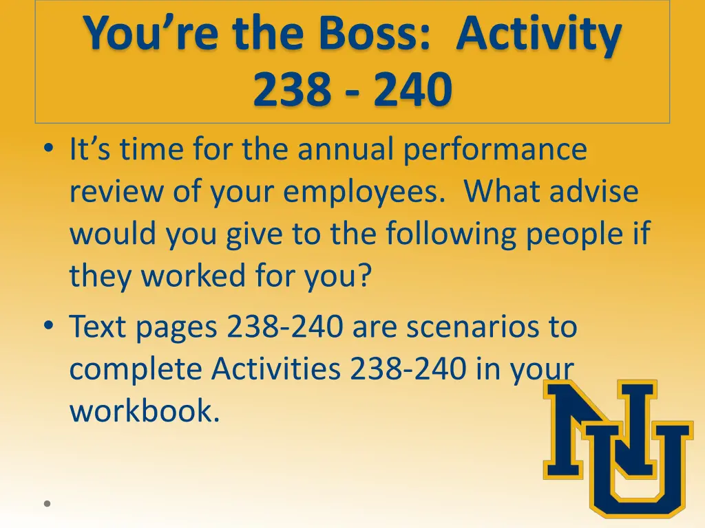 you re the boss activity 238 240 it s time