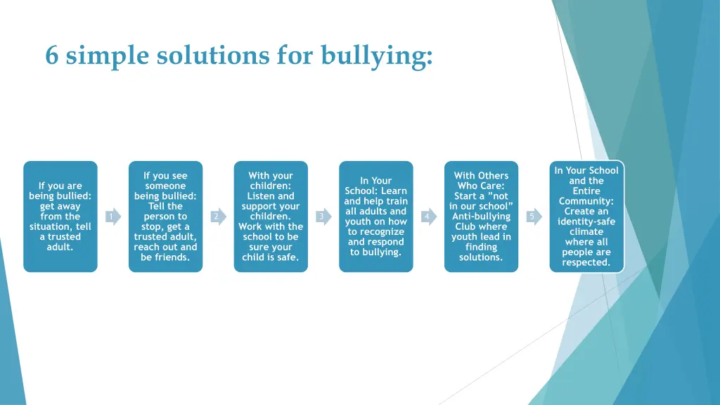 6 simple solutions for bullying