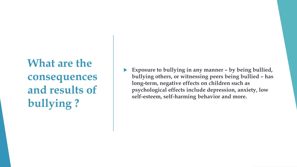 what are the consequences and results of bullying