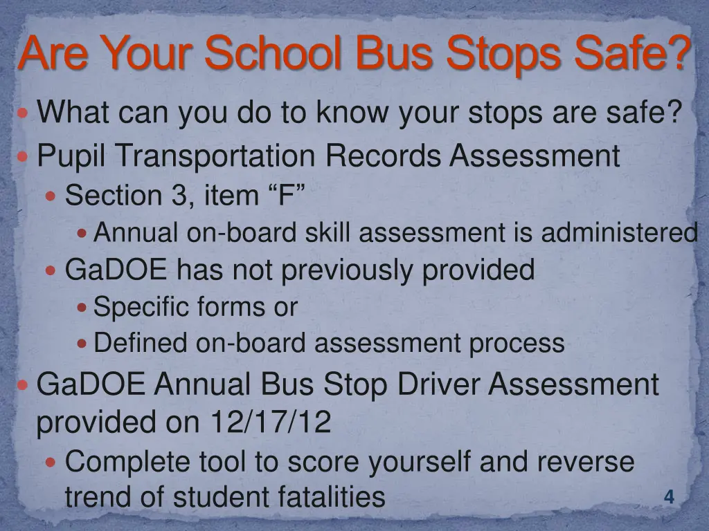 are your school bus stops safe