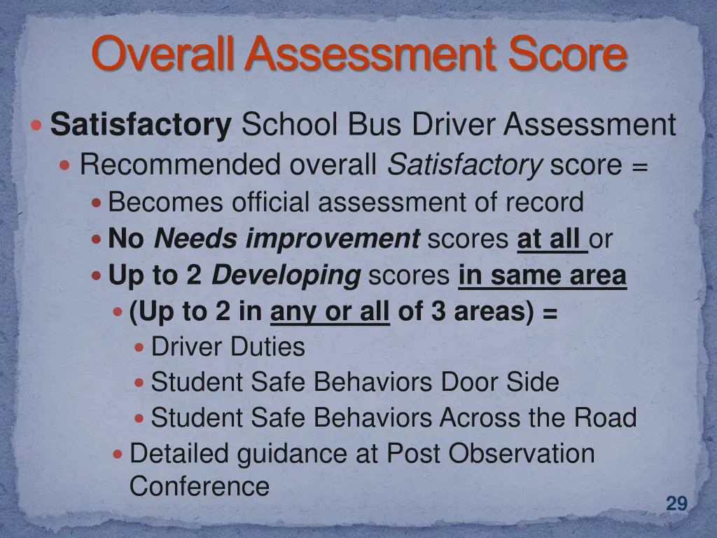 overall assessment score 1