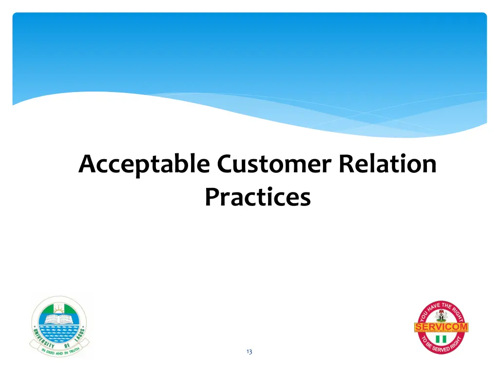 acceptable customer relation practices