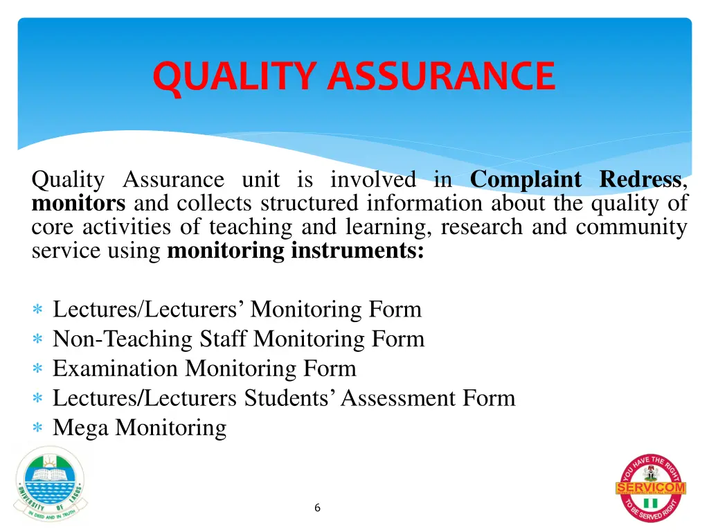 quality assurance