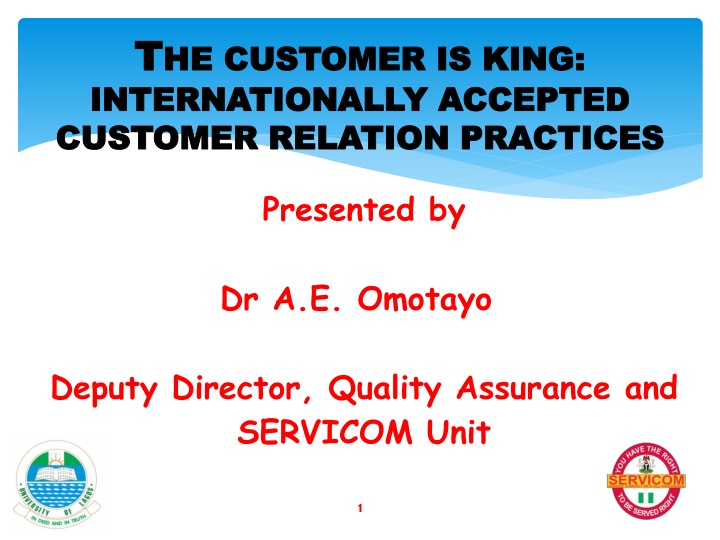 t t he customer is king he customer is king