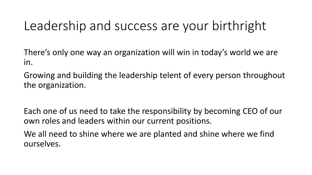 leadership and success are your birthright 1