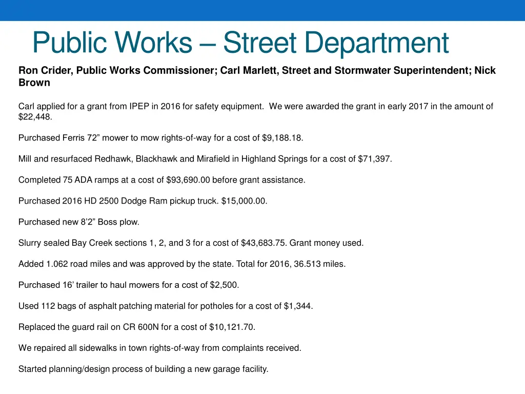 public works street department