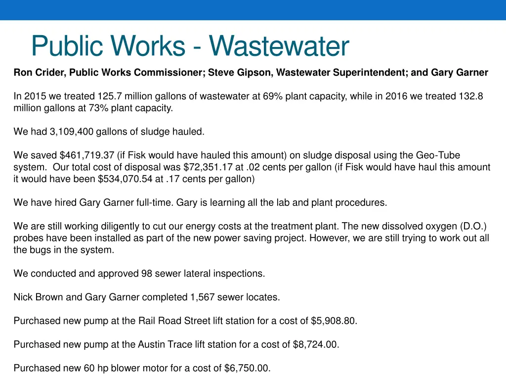 public works wastewater ron crider public works