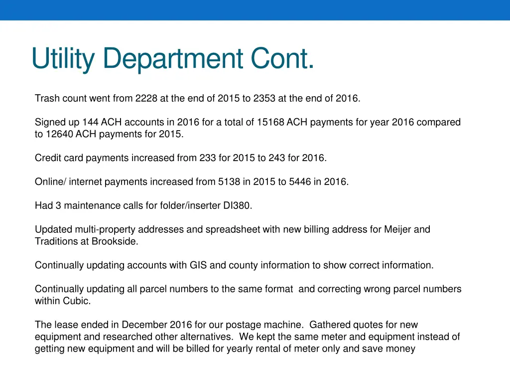 utility department cont