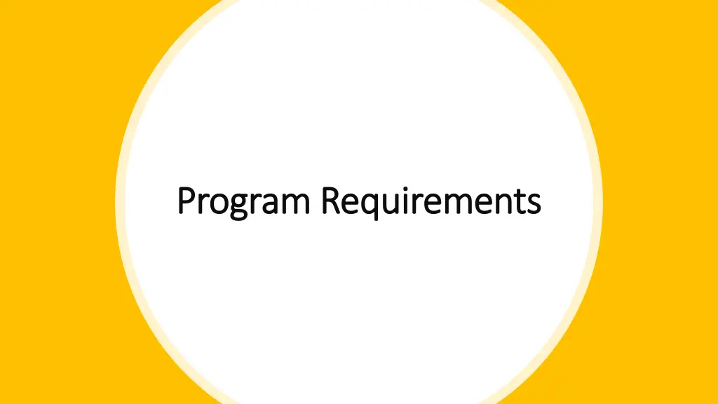 program requirements program requirements