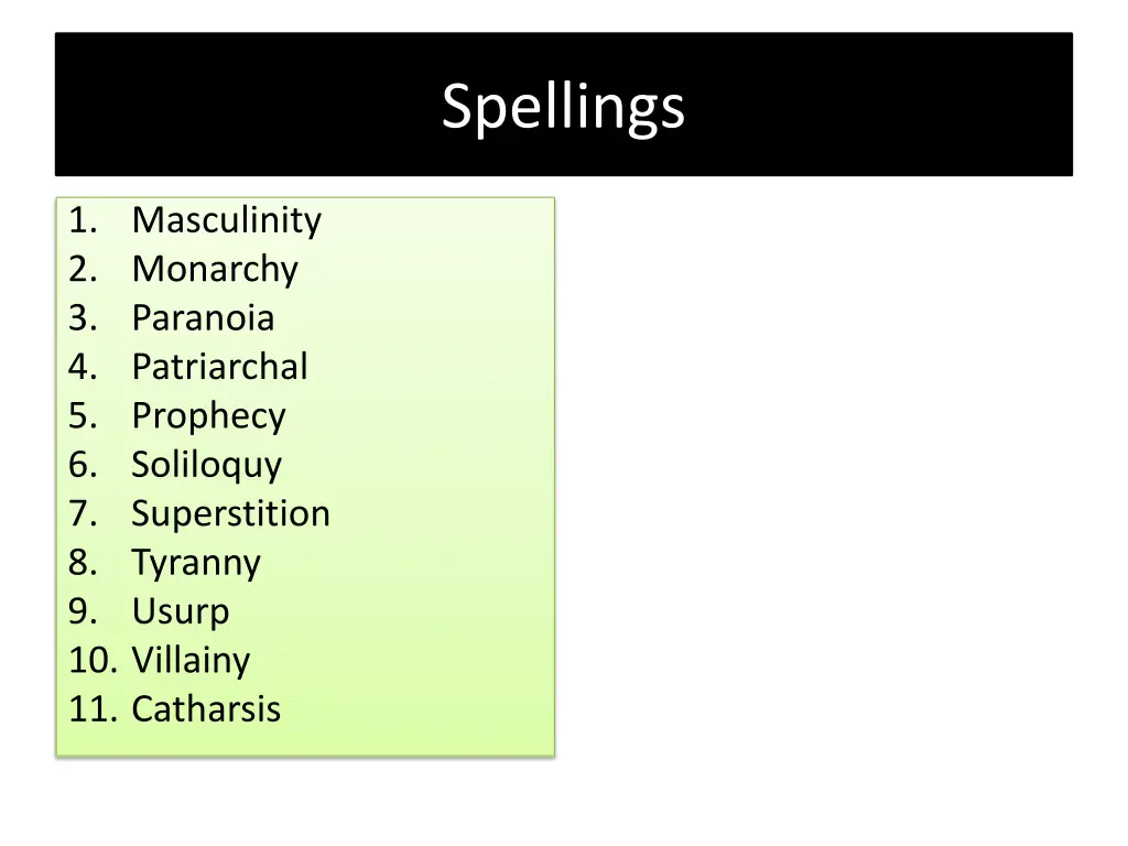 spellings