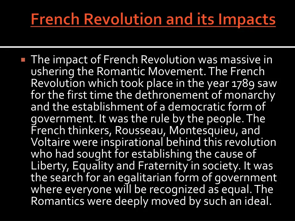 the impact of french revolution was massive