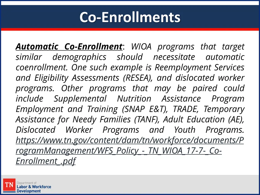 co enrollments